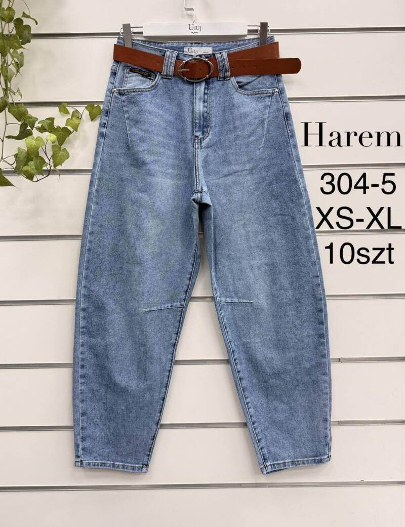 Spodnie damskie jeansy Roz XS-XL, 1 Kolor Paczka 10 szt